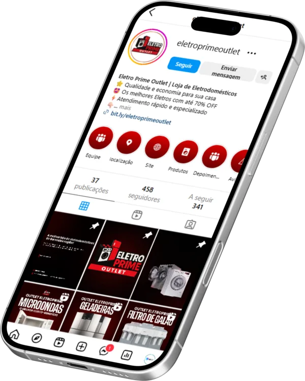 Instagram da Eletro Prime Outlet